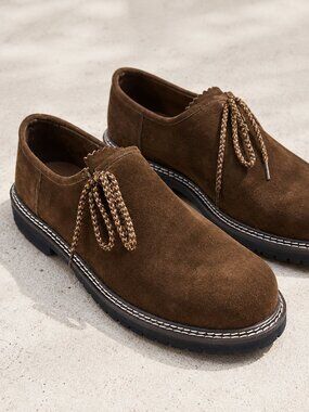 Suede German Oktoberfest Shoes Men’s Dark Brown Bavarian Outfit Shoes Size 42